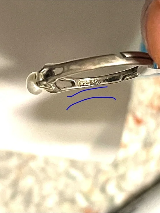 Sweet Sterling Pearl Ring sz 4 - Picture 5 of 6